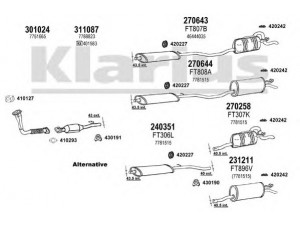 KLARIUS 330400E išmetimo sistema 
 Išmetimo sistema -> Išmetimo sistema, visa