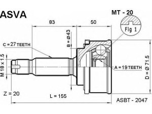 ASVA MT-20 jungčių komplektas, kardaninis velenas 
 Ratų pavara -> Sujungimai/komplektas
MB526623, MB620442