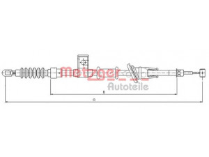 METZGER 10.8221 trosas, stovėjimo stabdys 
 Stabdžių sistema -> Valdymo svirtys/trosai
30850022