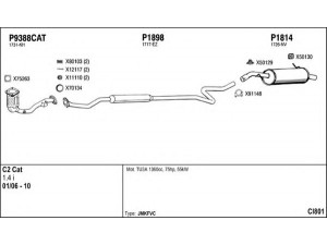 FENNO CI801 išmetimo sistema 
 Išmetimo sistema -> Išmetimo sistema, visa