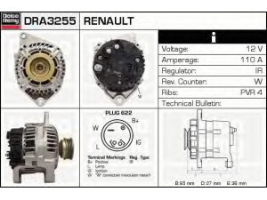 DELCO REMY DRA3255 kintamosios srovės generatorius 
 Elektros įranga -> Kint. sr. generatorius/dalys -> Kintamosios srovės generatorius
542071, 7700856247, 7701352121