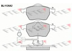 FTE BL1126A2 stabdžių trinkelių rinkinys, diskinis stabdys 
 Techninės priežiūros dalys -> Papildomas remontas
4A0 698 151, 4A0 698 151 A, 4A0 698 151 C