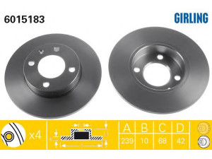 GIRLING 6015183 stabdžių diskas 
 Dviratė transporto priemonės -> Stabdžių sistema -> Stabdžių diskai / priedai
811615301, 811615301B, 823615301