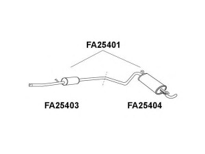 VENEPORTE FA25403 priekinis duslintuvas 
 Išmetimo sistema -> Duslintuvas
46559846