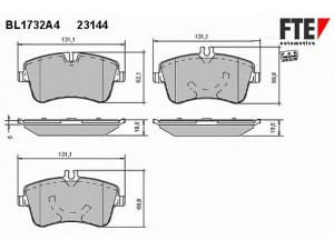FTE BL1732A4 stabdžių trinkelių rinkinys, diskinis stabdys
003 420 26 20, 003 420 60 20, 006 420 62 20