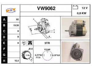 SNRA VW9062 starteris
036911023E, 052911023A, 052911023AX