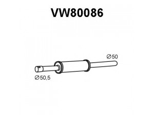 VENEPORTE VW80086 priekinis duslintuvas 
 Išmetimo sistema -> Duslintuvas
191253209B, 191253209D