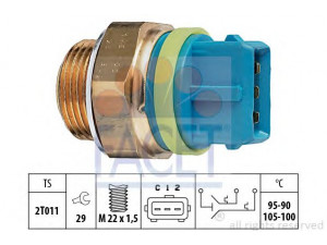 FACET 7.5677 temperatūros jungiklis, radiatoriaus ventiliatorius 
 Aušinimo sistema -> Siuntimo blokas, aušinimo skysčio temperatūra
18 46 342, 90 492 455