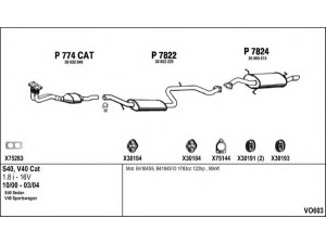 FENNO VO603 išmetimo sistema 
 Išmetimo sistema -> Išmetimo sistema, visa