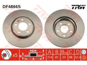 TRW DF4866S stabdžių diskas 
 Dviratė transporto priemonės -> Stabdžių sistema -> Stabdžių diskai / priedai
8K0615301