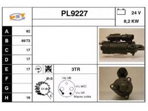 SNRA PL9227 starteris
3T2772, 3T4583, 3T4586