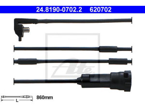 ATE 24.8190-0702.2 įspėjimo kontaktas, stabdžių trinkelių susidėvėjimas 
 Stabdžių sistema -> Susidėvėjimo indikatorius, stabdžių trinkelės
12 38 343, 90250705