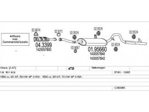 MTS C350066004927 išmetimo sistema 
 Išmetimo sistema -> Išmetimo sistema, visa
