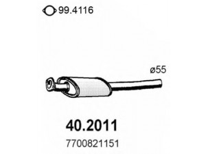 ASSO 40.2011 priekinis duslintuvas 
 Išmetimo sistema -> Duslintuvas
7700821151