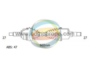 ODM-MULTIPARTS 18-081621 kardaninis velenas 
 Ratų pavara -> Kardaninis velenas
49500-3A217