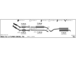 IMASAF 573000074 išmetimo sistema 
 Išmetimo sistema -> Išmetimo sistema, visa