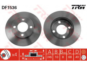 TRW DF1536 stabdžių diskas 
 Stabdžių sistema -> Diskinis stabdys -> Stabdžių diskas
853615601, 8A0615601, 8AO615601