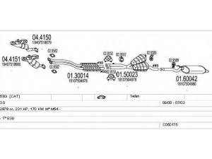 MTS C050175000876 išmetimo sistema 
 Išmetimo sistema -> Išmetimo sistema, visa