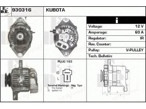 EDR 930316 kintamosios srovės generatorius
16615-64011, 16615-64012, 3A611-74011