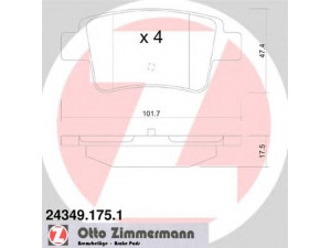 ZIMMERMANN 24349.175.1 stabdžių trinkelių rinkinys, diskinis stabdys 
 Techninės priežiūros dalys -> Papildomas remontas
77363959, 1605230, 1605356, 93169177