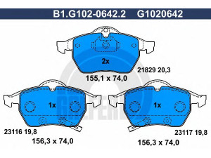 GALFER B1.G102-0642.2 stabdžių trinkelių rinkinys, diskinis stabdys 
 Techninės priežiūros dalys -> Papildomas remontas
16 05 032, 16 05 984, 9195064, 93173734