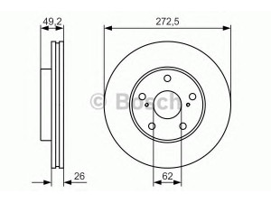 BOSCH 0 986 479 R45 stabdžių diskas 
 Dviratė transporto priemonės -> Stabdžių sistema -> Stabdžių diskai / priedai
43512 02180, 43512 02200, 43512 12690