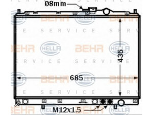 HELLA 8MK 376 769-221 radiatorius, variklio aušinimas 
 Aušinimo sistema -> Radiatorius/alyvos aušintuvas -> Radiatorius/dalys
25310-M3000