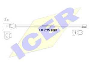 ICER 610610 E C įspėjimo kontaktas, stabdžių trinkelių susidėvėjimas 
 Stabdžių sistema -> Susidėvėjimo indikatorius, stabdžių trinkelės
958 612 365 00, 7P0 907 637 A