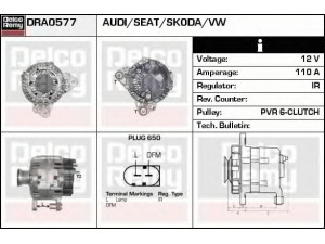 DELCO REMY DRA0577 kintamosios srovės generatorius 
 Elektros įranga -> Kint. sr. generatorius/dalys -> Kintamosios srovės generatorius
03C903023G, 03C903023GX