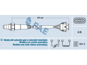 FAE 77304 lambda jutiklis 
 Variklis -> Variklio elektra
855357, 9202576