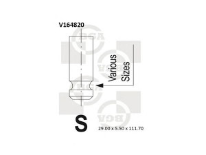 BGA V164820 įleidimo vožtuvas 
 Variklis -> Variklio uždegimo laiko reguliavimo kontrolė -> Vožtuvų eilė -> Vožtuvai/dalys
MD339752