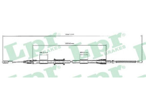 LPR C0038B trosas, stovėjimo stabdys 
 Stabdžių sistema -> Valdymo svirtys/trosai
8A0609721AE, 8A0609721H, 8A0609721S