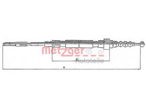 METZGER 10.7471 trosas, stovėjimo stabdys 
 Stabdžių sistema -> Valdymo svirtys/trosai
1L0 609 721A, 1L0 609 721B, 191 609 721F