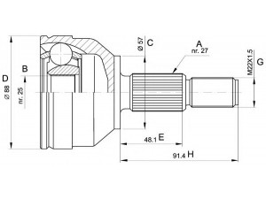 OPEN PARTS CVJ5202.10 jungčių komplektas, kardaninis velenas 
 Ratų pavara -> Sujungimai/komplektas
7294547, 93BG3B413BE