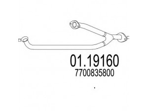 MTS 01.19160 išleidimo kolektorius 
 Išmetimo sistema -> Išmetimo vamzdžiai
7700835800