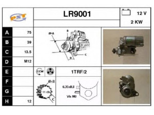 SNRA LR9001 starteris 
 Elektros įranga -> Starterio sistema -> Starteris
NAD100790