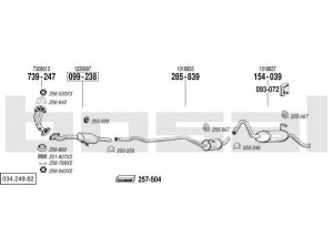 BOSAL 034.249.82 išmetimo sistema 
 Išmetimo sistema -> Išmetimo sistema, visa