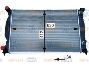 HELLA 8MK 376 717-231 radiatorius, variklio aušinimas 
 Aušinimo sistema -> Radiatorius/alyvos aušintuvas -> Radiatorius/dalys
8E0 121 251 AQ, 8E0 121 251 B, 8E0 121 251 L