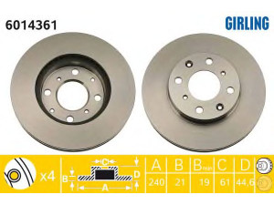 GIRLING 6014361 stabdžių diskas 
 Dviratė transporto priemonės -> Stabdžių sistema -> Stabdžių diskai / priedai
45251SH0A00, 45251SH1A00, 45251SH3A00