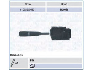 MAGNETI MARELLI 510032706601 vairo kolonėlės jungiklis 
 Vidaus įranga -> Rankinės/kojinės svirties sistema
7701349477, 7701349479