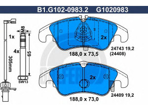 GALFER B1.G102-0983.2 stabdžių trinkelių rinkinys, diskinis stabdys 
 Techninės priežiūros dalys -> Papildomas remontas
8K0 698 151, 8K0 698 151 B, 8K0 698 151 E