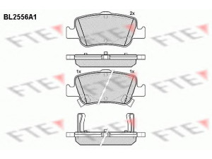 FTE BL2556A1 stabdžių trinkelių rinkinys, diskinis stabdys 
 Techninės priežiūros dalys -> Papildomas remontas
04466-02170, 04466-02180, 04466-02181