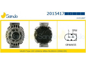 SANDO 2015417.1 kintamosios srovės generatorius 
 Elektros įranga -> Kint. sr. generatorius/dalys -> Kintamosios srovės generatorius
06B903016AE, 06B903016P, 06B903016S