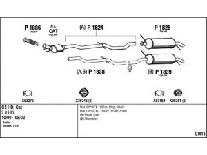FENNO CI415 išmetimo sistema 
 Išmetimo sistema -> Išmetimo sistema, visa