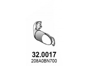 ASSO 32.0017 katalizatoriaus keitiklis 
 Išmetimo sistema -> Katalizatoriaus keitiklis
208A0BN700