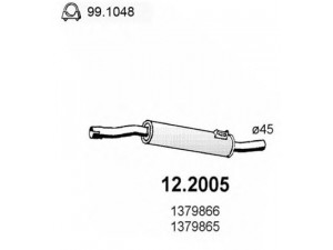 ASSO 12.2005 priekinis duslintuvas 
 Išmetimo sistema -> Duslintuvas
1379865, 1379866
