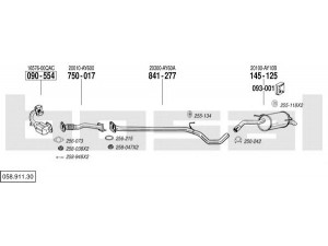 BOSAL 058.911.30 išmetimo sistema 
 Išmetimo sistema -> Išmetimo sistema, visa