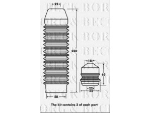 BORG & BECK BPK7078 apsauginio dangtelio komplektas, amortizatorius
1H0412303B, 1J0412303, 1H0412303B