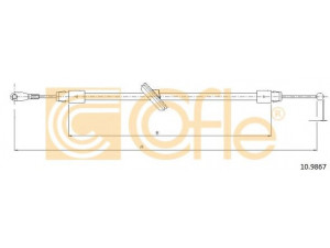 COFLE 10.9867 trosas, stovėjimo stabdys 
 Stabdžių sistema -> Valdymo svirtys/trosai
9064202685, 9064205485, A9064202685