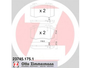 ZIMMERMANN 23745.175.1 stabdžių trinkelių rinkinys, diskinis stabdys 
 Techninės priežiūros dalys -> Papildomas remontas
003 420 5820, 004 420 0520, 004 420 9020